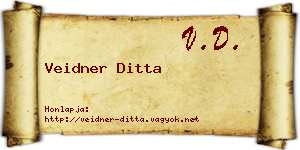 Veidner Ditta névjegykártya